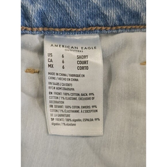 American Eagle Mom Jeans Size 6 Short Light Blue Wash High Rise - Picture 7 of 8